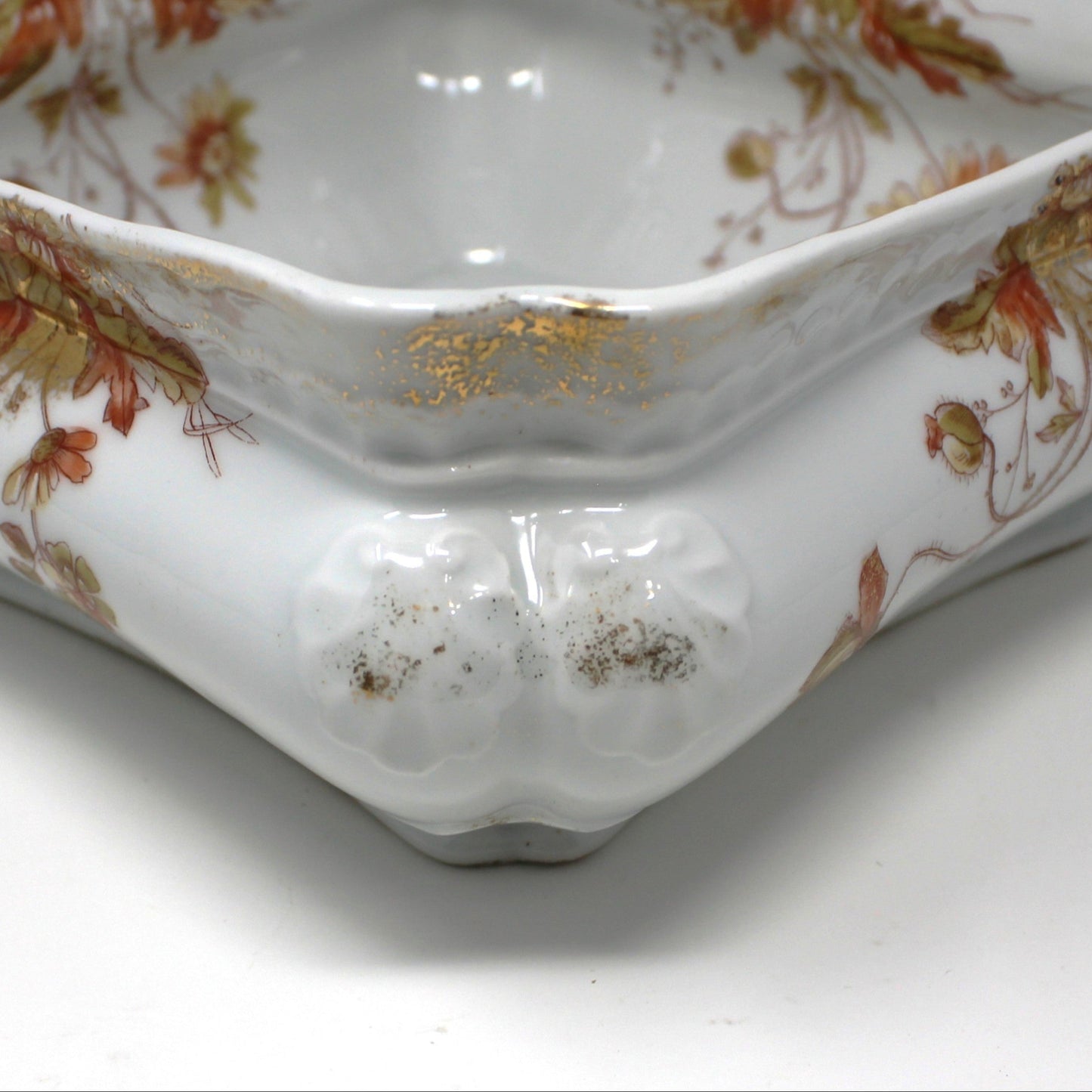 Bowl, Count Thun Factory, Square Bowl, Hand Painted Florals, Czech Porcelain, Leonard Vienna, Pattern 7612, Antique
