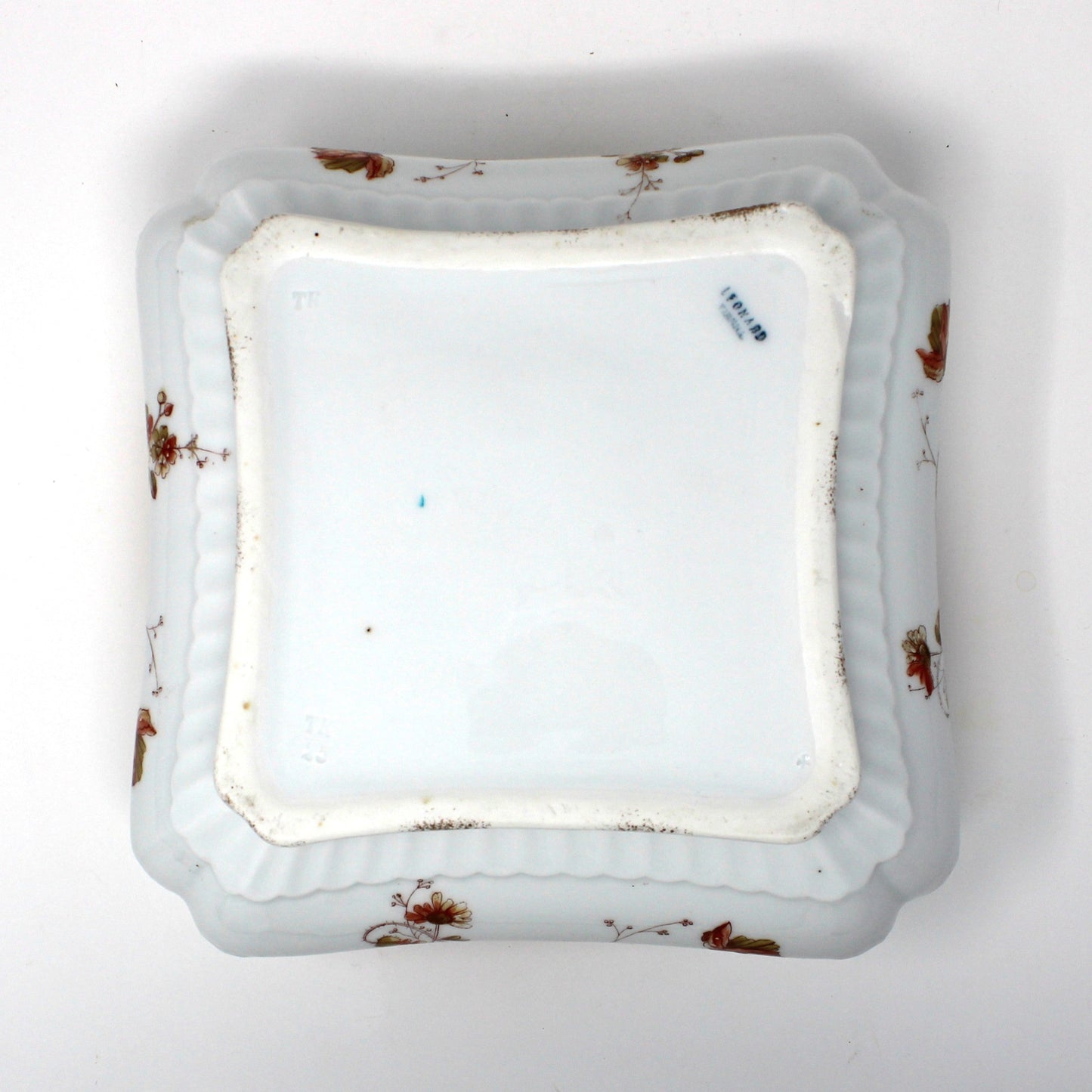 Bowl, Count Thun Factory, Square Bowl, Hand Painted Florals, Czech Porcelain, Leonard Vienna, Pattern 7612, Antique