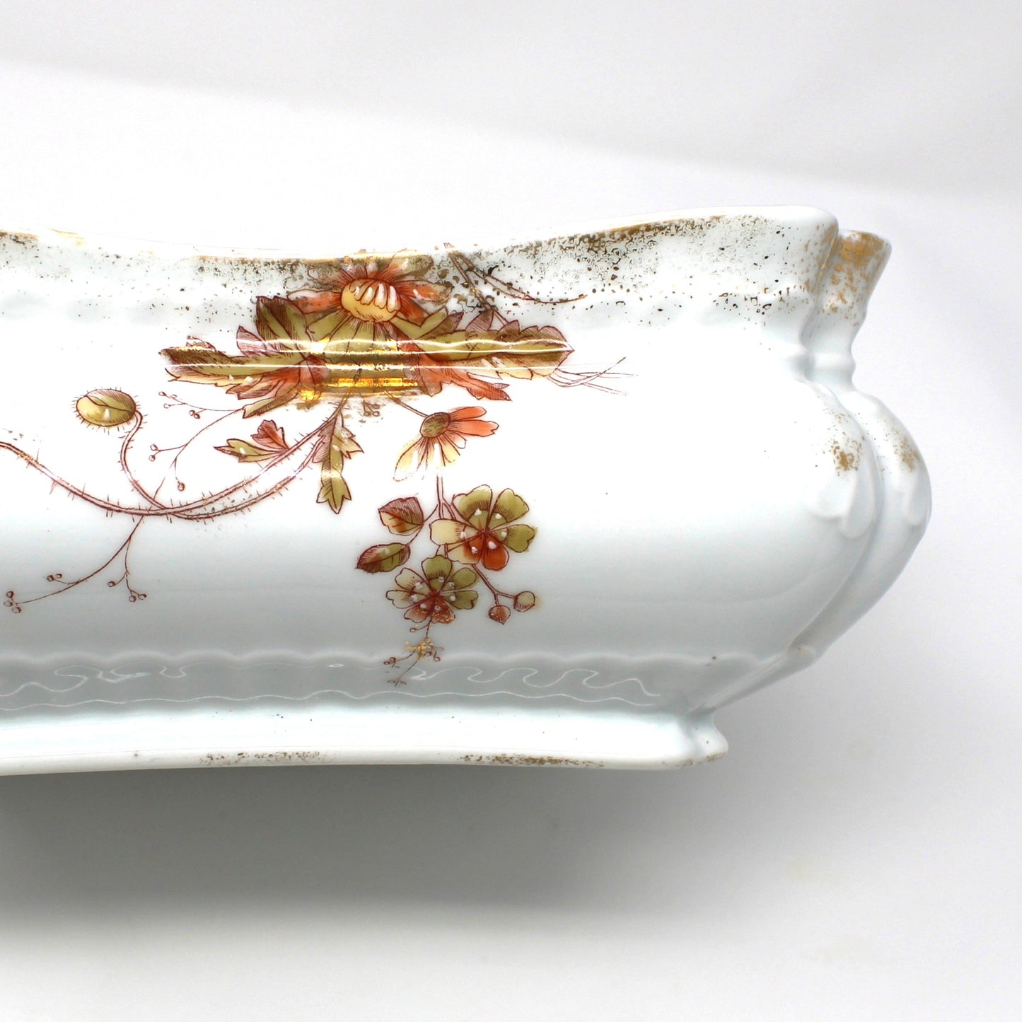Bowl, Count Thun Factory, Square Bowl, Hand Painted Florals, Czech Porcelain, Leonard Vienna, Pattern 7612, Antique