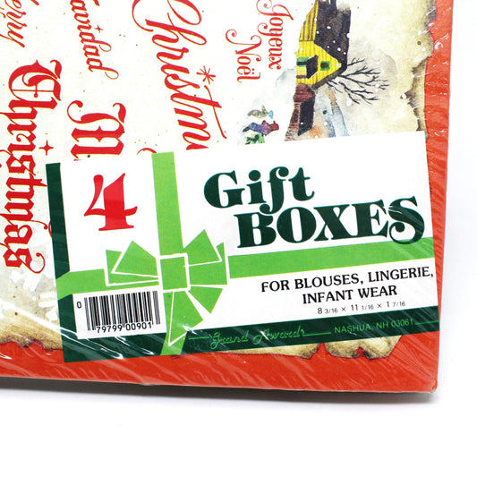 Box, Gift Boxes, Grand Awards, 4 Christmas Gift Boxes, 8 x 11", NOS, Vintage