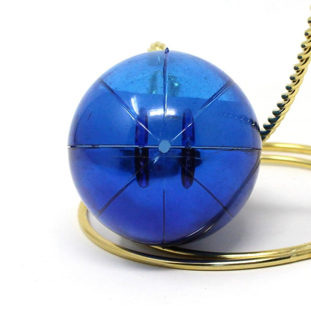 Ornaments, Jewelbrite Diorama, Teardrop Blue with Wise Man & Camel, Vintage Christmas