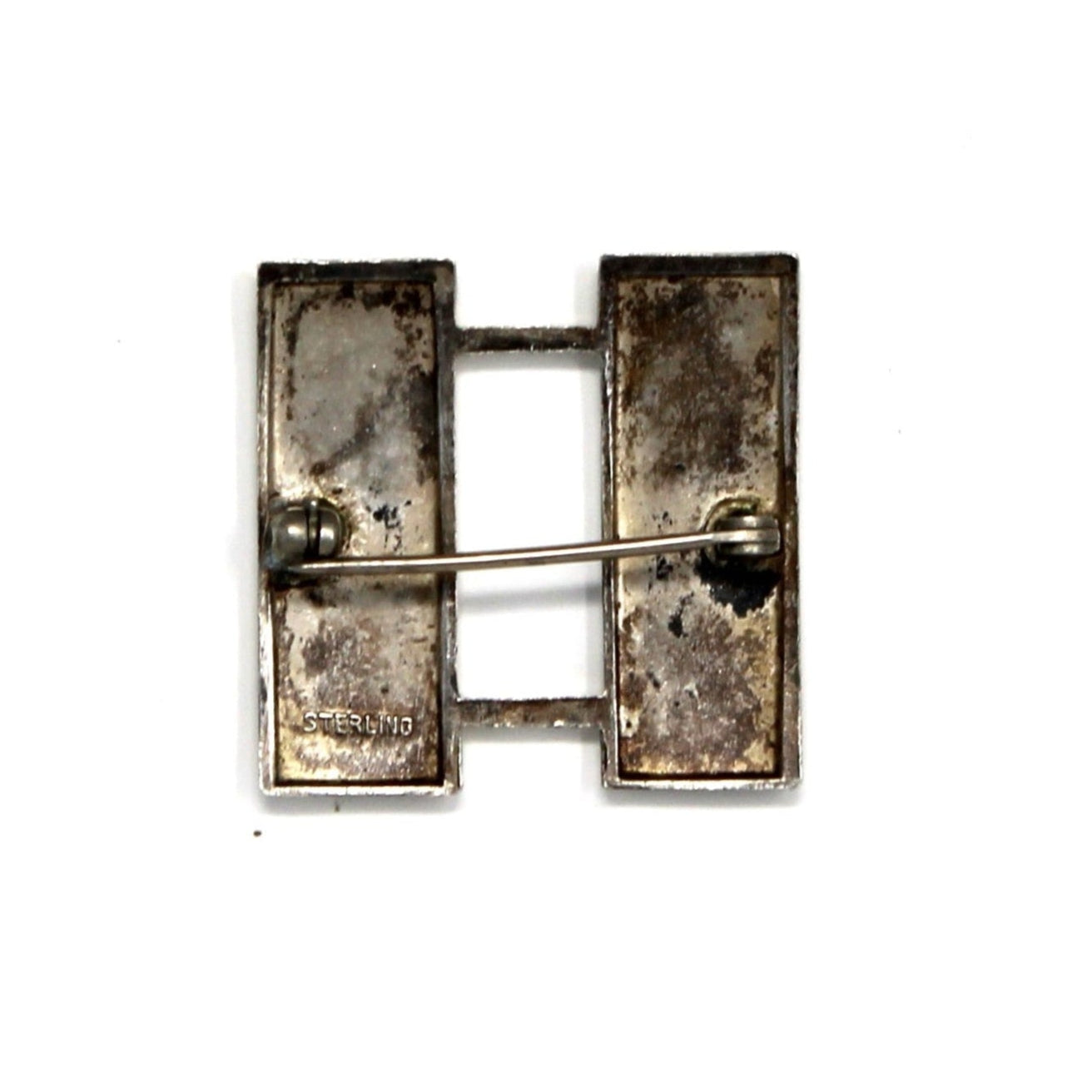 Pin, US Military, WW2 US Army Captain Insignia, Sterling Silver, Rank & Branch Horizontal Bars, Vintage