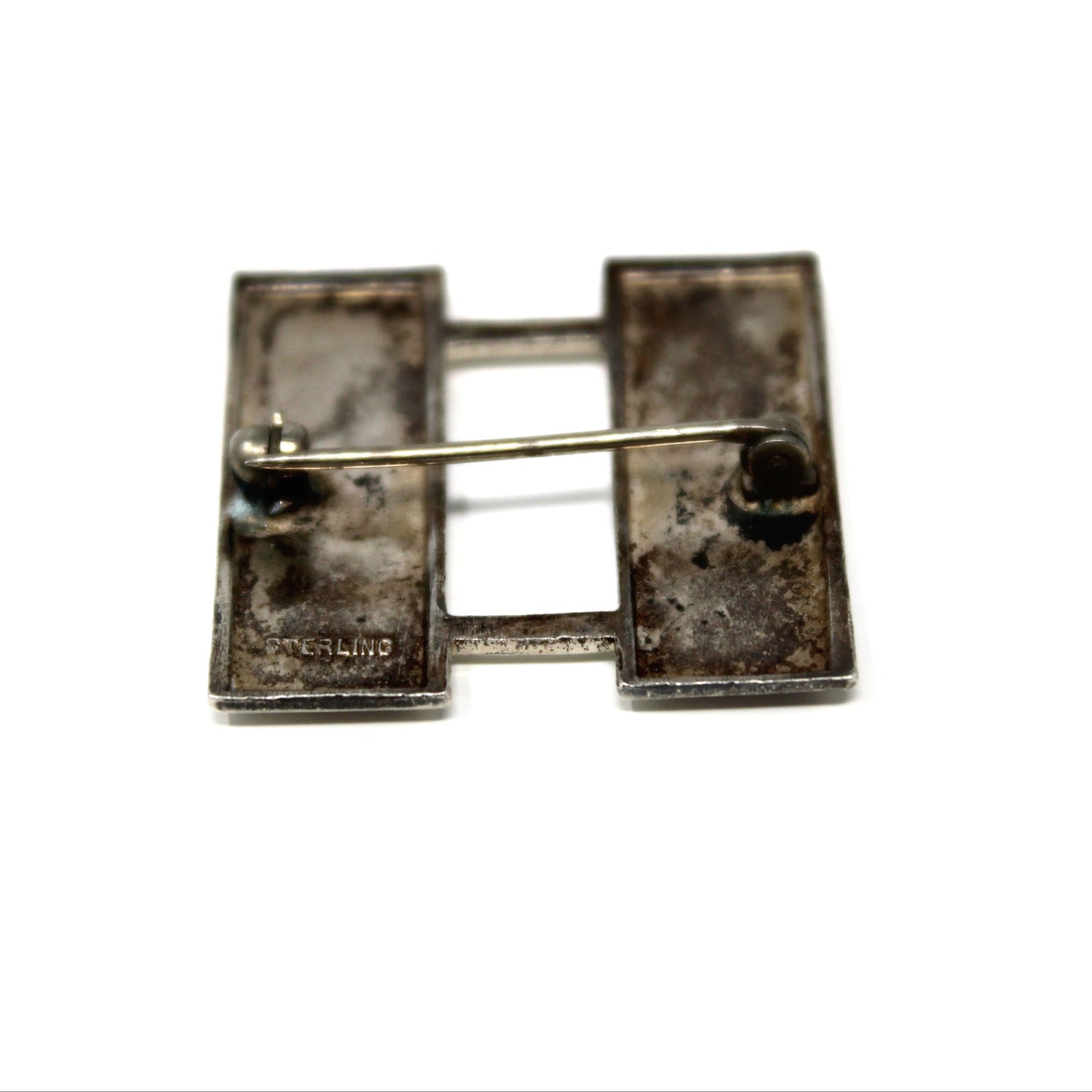 Pin, US Military, WW2 US Army Captain Insignia, Sterling Silver, Rank & Branch Horizontal Bars, Vintage