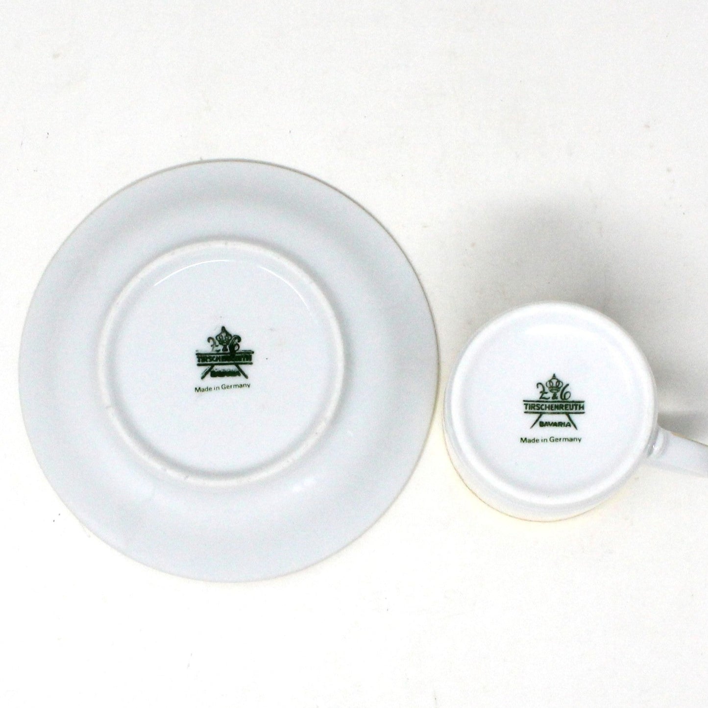 Demitasse & Saucer, Tirschenreuth Bavaria, Gold Encrusted Floral, Vintage Germany