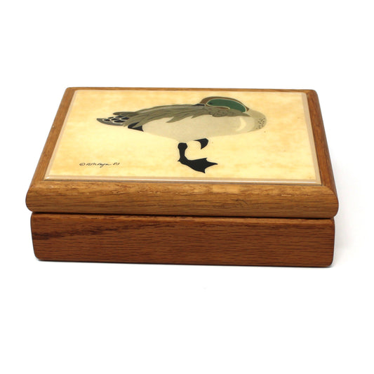 Box, Jewelry Box, Mallard Duck Tile Insert, Artist Signed W. Morgan, Vintage