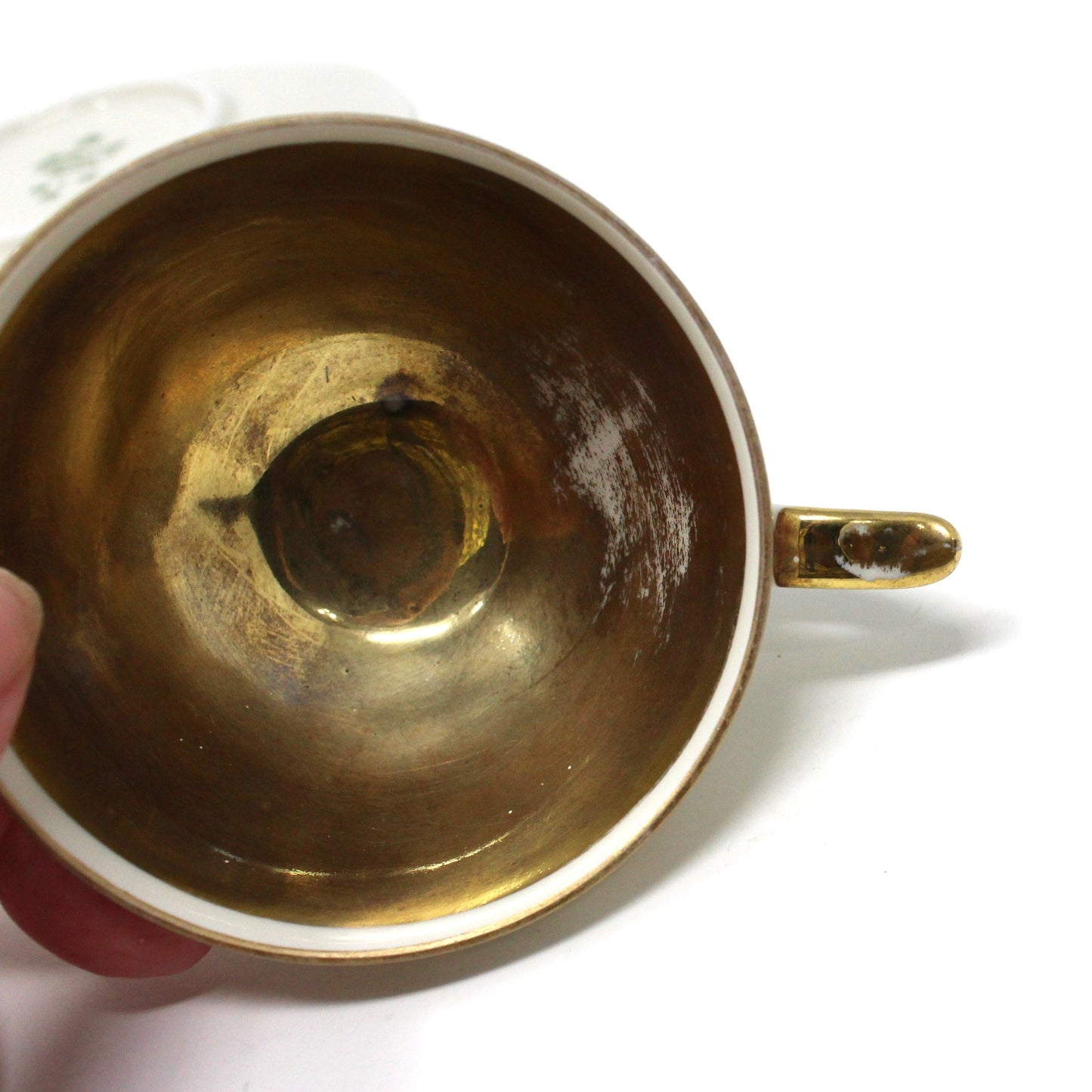 Demitasse & Saucer, Seltmann Weiden, Gold Encrusted Geometric, Vintage Bavaria