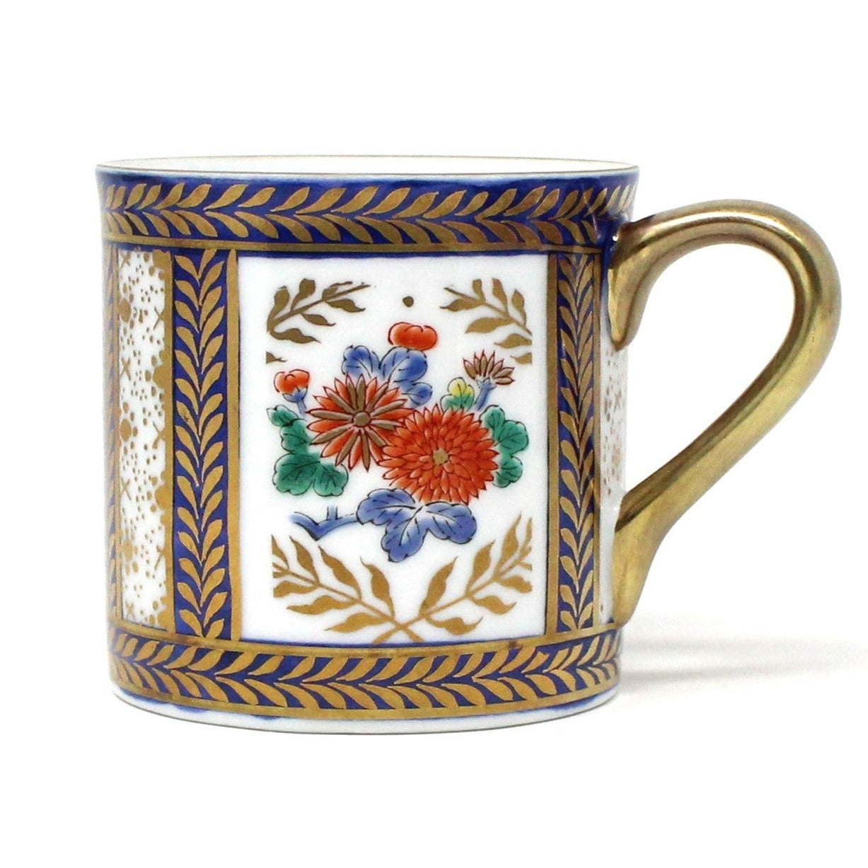 Demitasse & Saucer, Royal, Oriental Imari Floral, Hand Painted, Set of 2, Vintage Japan