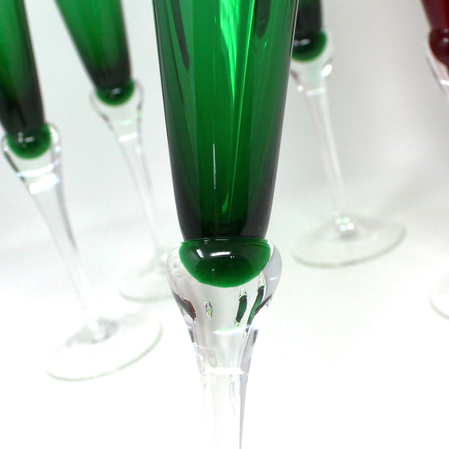 Champagne Flutes, Lenox, Holiday Gems, Ruby & Emerald, Set of 8, SOLD