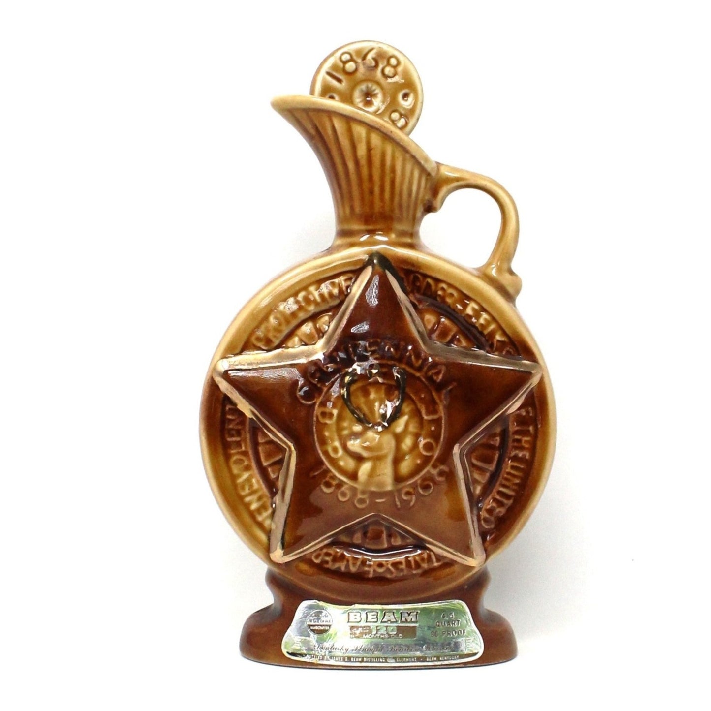 Decanter with Stopper, Jim Beam, Elks Lodge Centennial 1868 - 1968, Vintage
