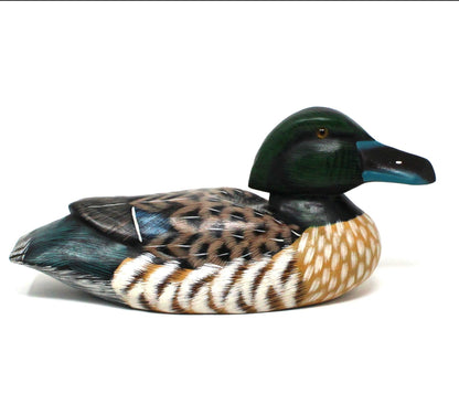 Decoy Duck, Wooden Hand Painted Decorative Duck, Greater Scaup Male, Vintage