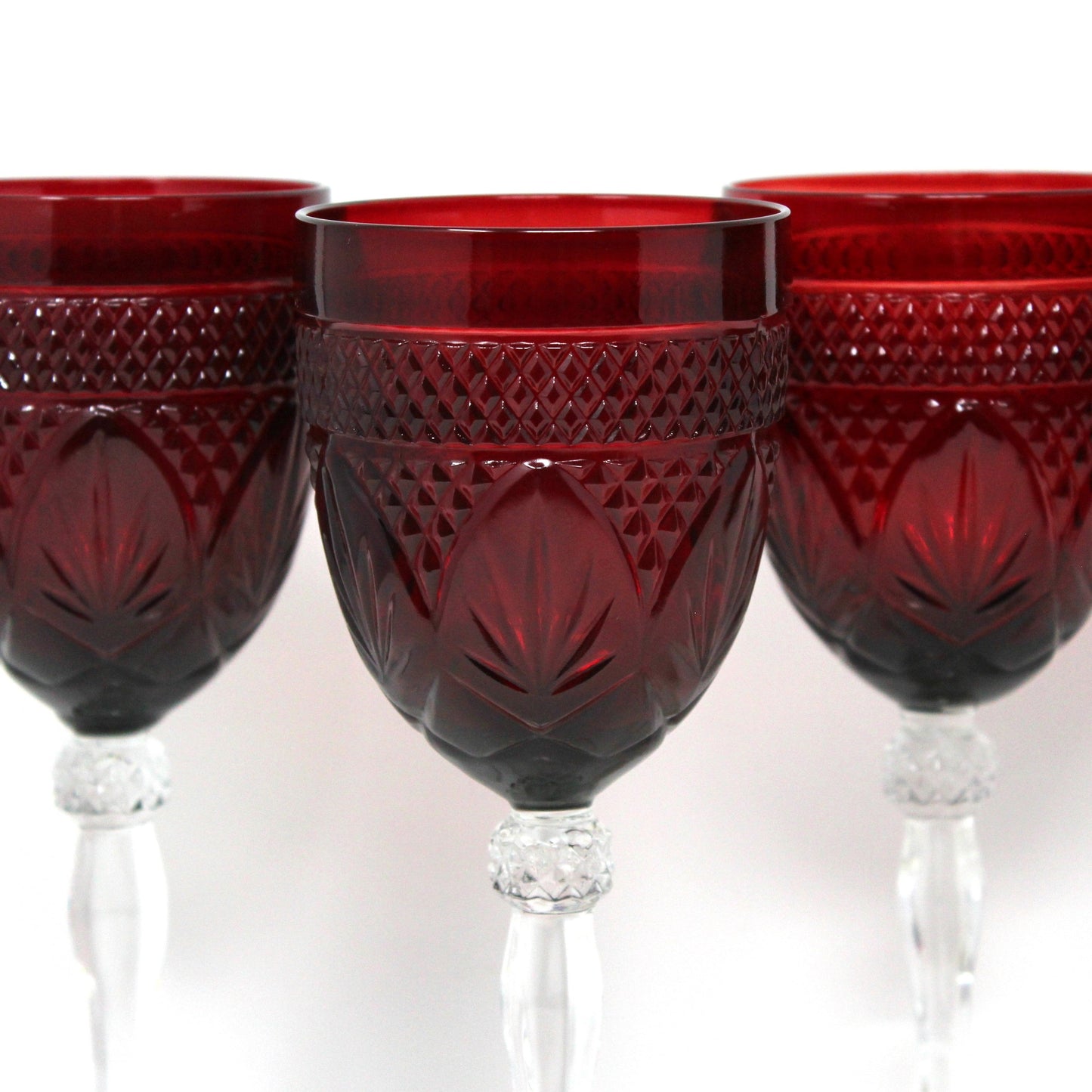 Water Goblets, Luminarc / Cristal D'Arques-Durand, Antique Ruby, Set of 4