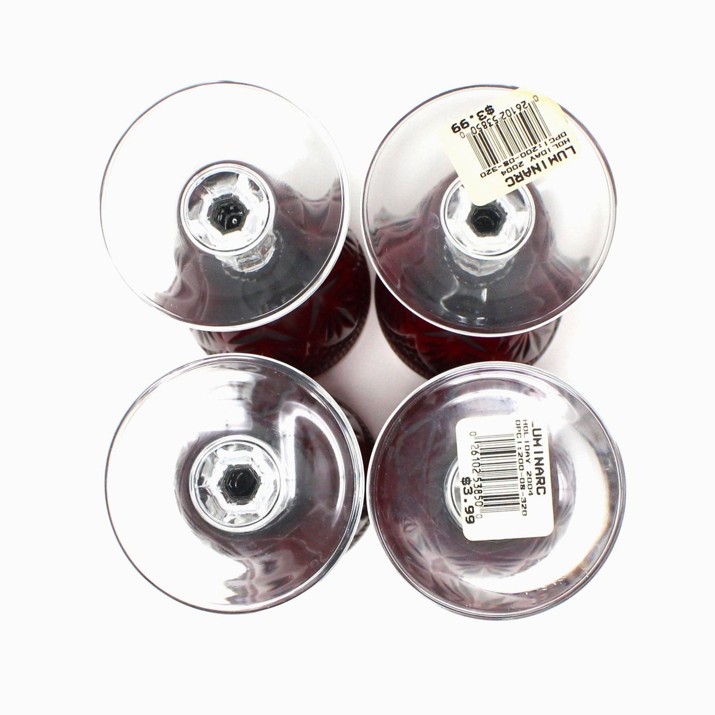 Water Goblets, Luminarc / Cristal D'Arques-Durand, Antique Ruby, Set of 4