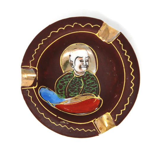 Ashtray, Satsuma Style, Moriage & Gilded, Japan Chinoiserie, Vintage