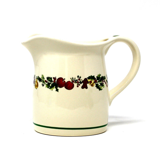 Milk Pitcher / Creamer, Pfaltzgraff, Christmas Sugar Plum, Holiday Stoneware, Vintage