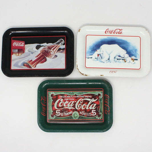 Trays, Coca Cola, Collectible Mini Change Trays, Set of 3,  1989, '91, '97,