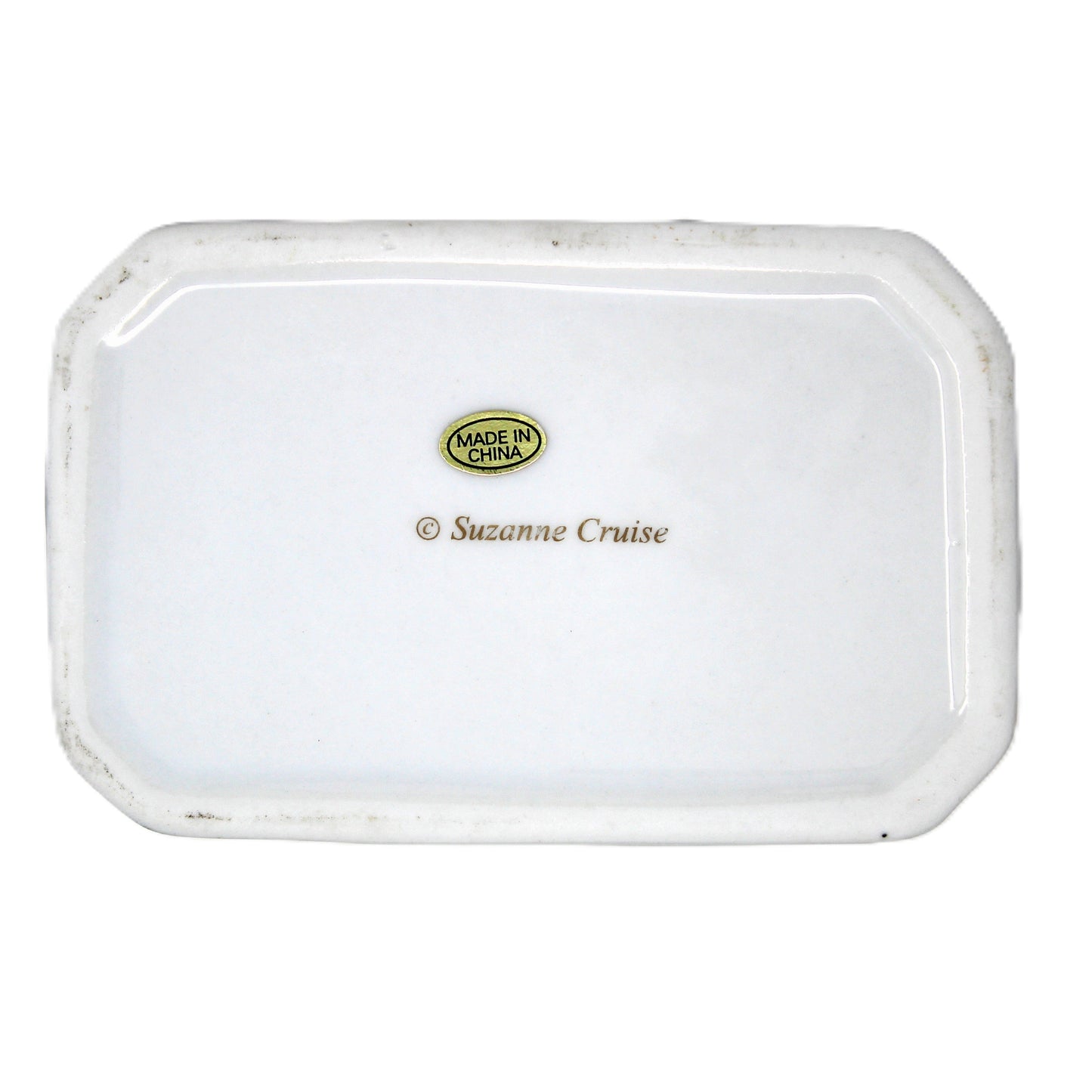 Trinket Box, Hinged, Suzanne Cruise, Christmas Santa, Jingle All The Way, Porcelain, Vintage