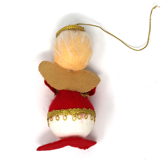 Ornaments, Christmas Musical Angels, Flocked & Gold Trimmings, Vintage RARE