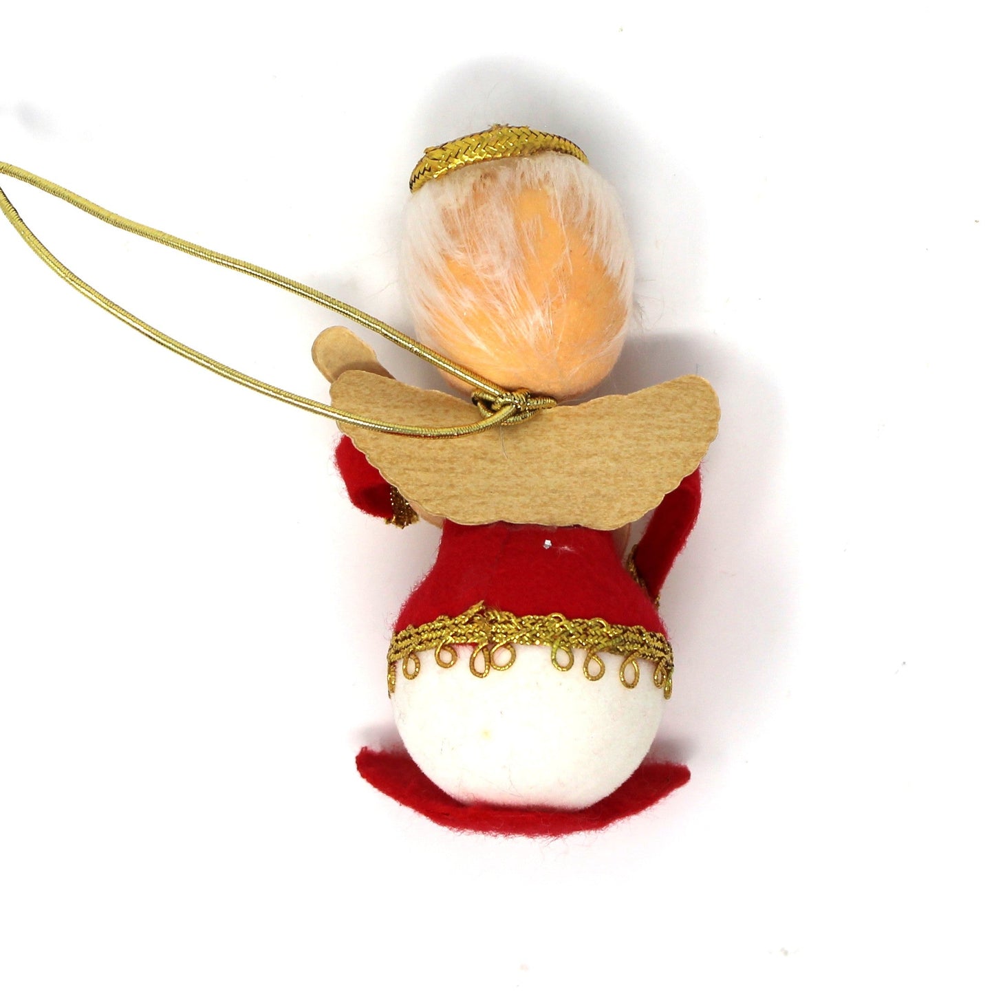 Ornaments, Christmas Musical Angels, Flocked & Gold Trimmings, Vintage RARE