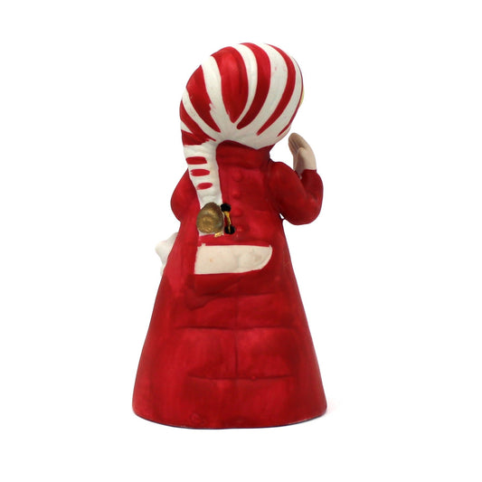 Bell, Jasco, Christmas Figural Sleepy Girl with Candle, Porcelain Bisque, Vintage