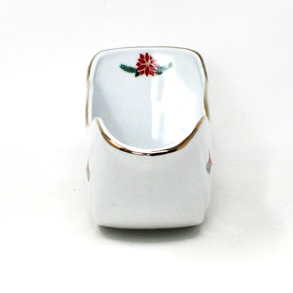 Gravy Boat / Saucière, Tienshan Fairfield, Poinsettia & Ribbons Sleigh, Vintage