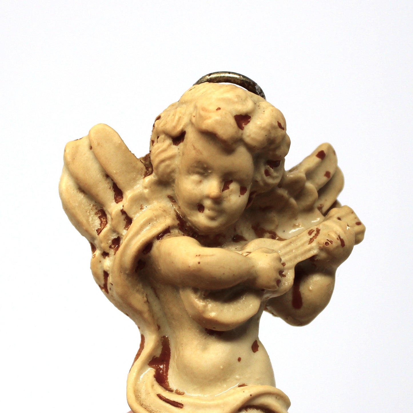 Wall Decor, Cherub Angels Plaques, Distressed Musical Angels, Imitation Cast Stone, Decor, Set of 2