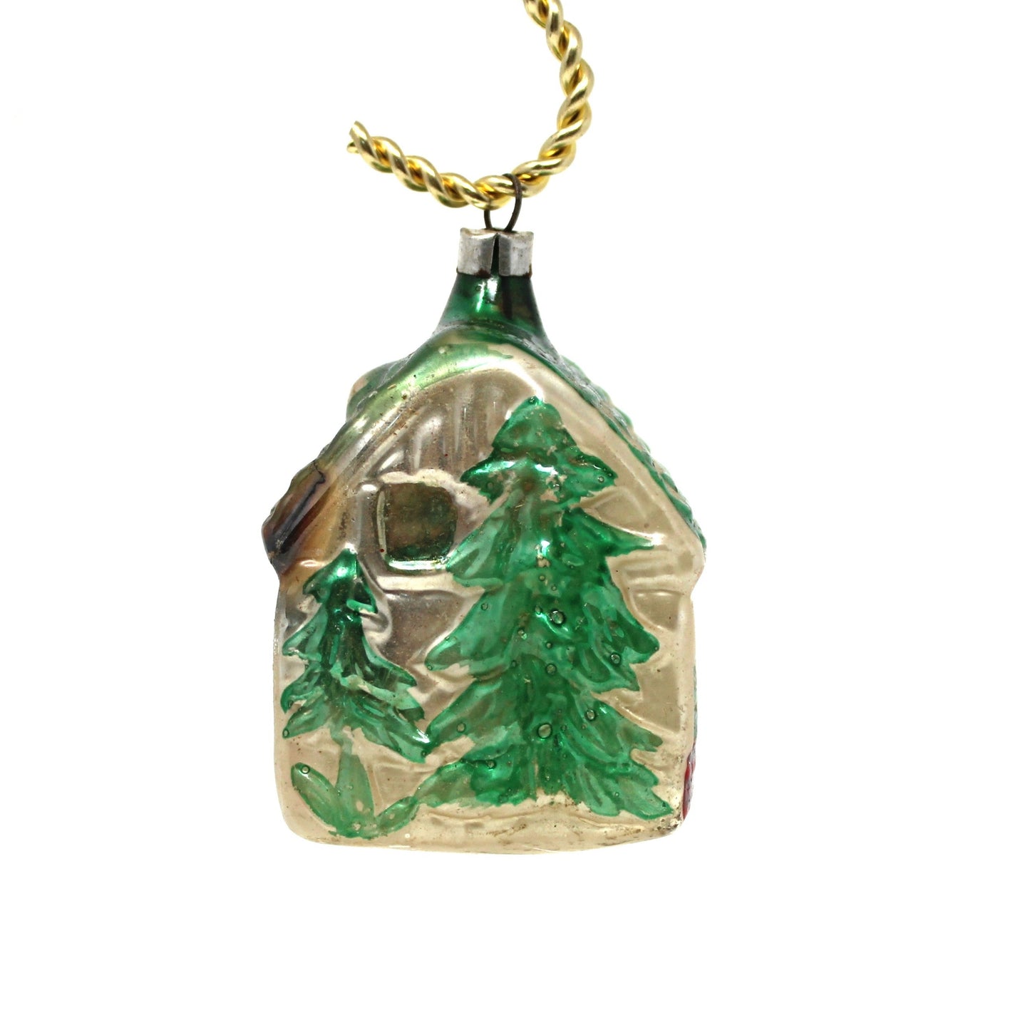 Ornaments, Christmas Mercury Blown Glass, Cottage House, Lauscha, Germany, Antique