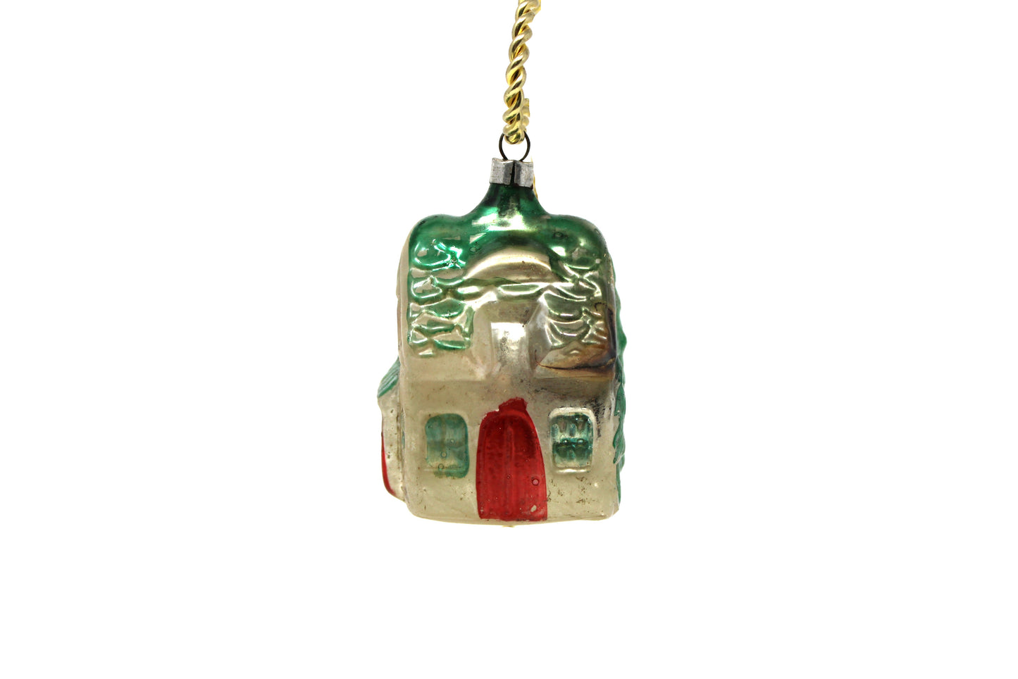 Ornaments, Christmas Mercury Blown Glass, Cottage House, Lauscha, Germany, Antique