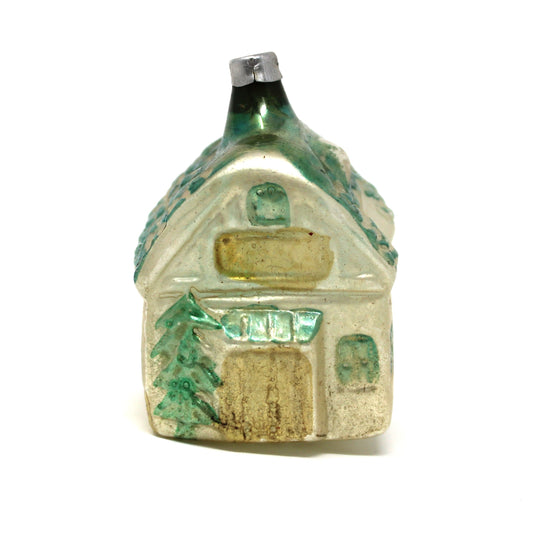 Ornaments, Christmas Mercury Blown Glass, Cottage House, Lauscha, Germany, Antique