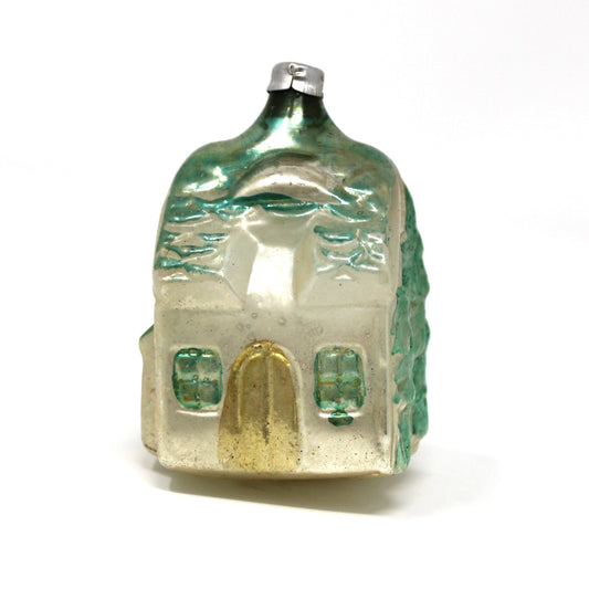 Ornaments, Christmas Mercury Blown Glass, Cottage House, Lauscha, Germany, Antique