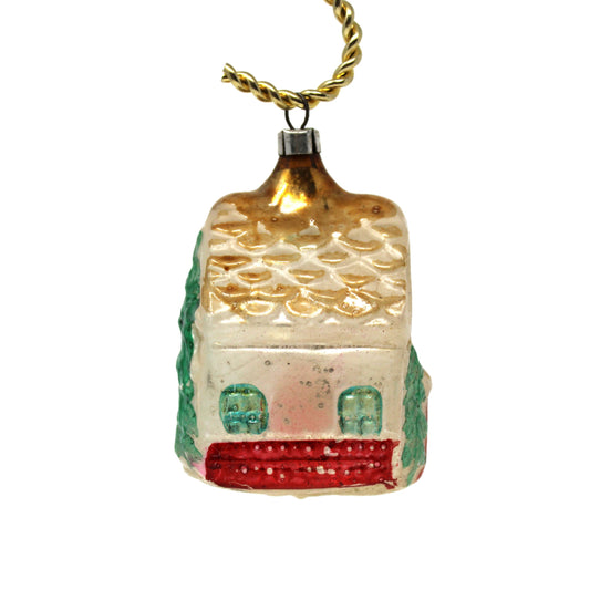 Ornaments, Christmas Mercury Blown Glass, Cottage House, Lauscha, Germany, Antique