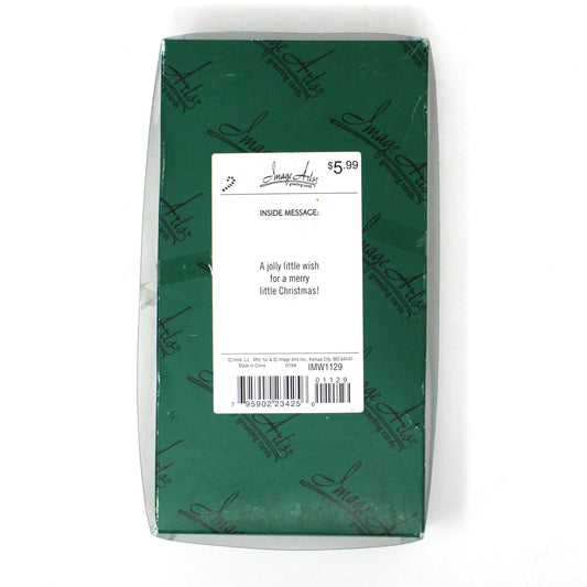 Greeting Card / Christmas, Box of 24 cards w/Envelopes, Snowmen Family, Glitter, Blue & White, Vintage