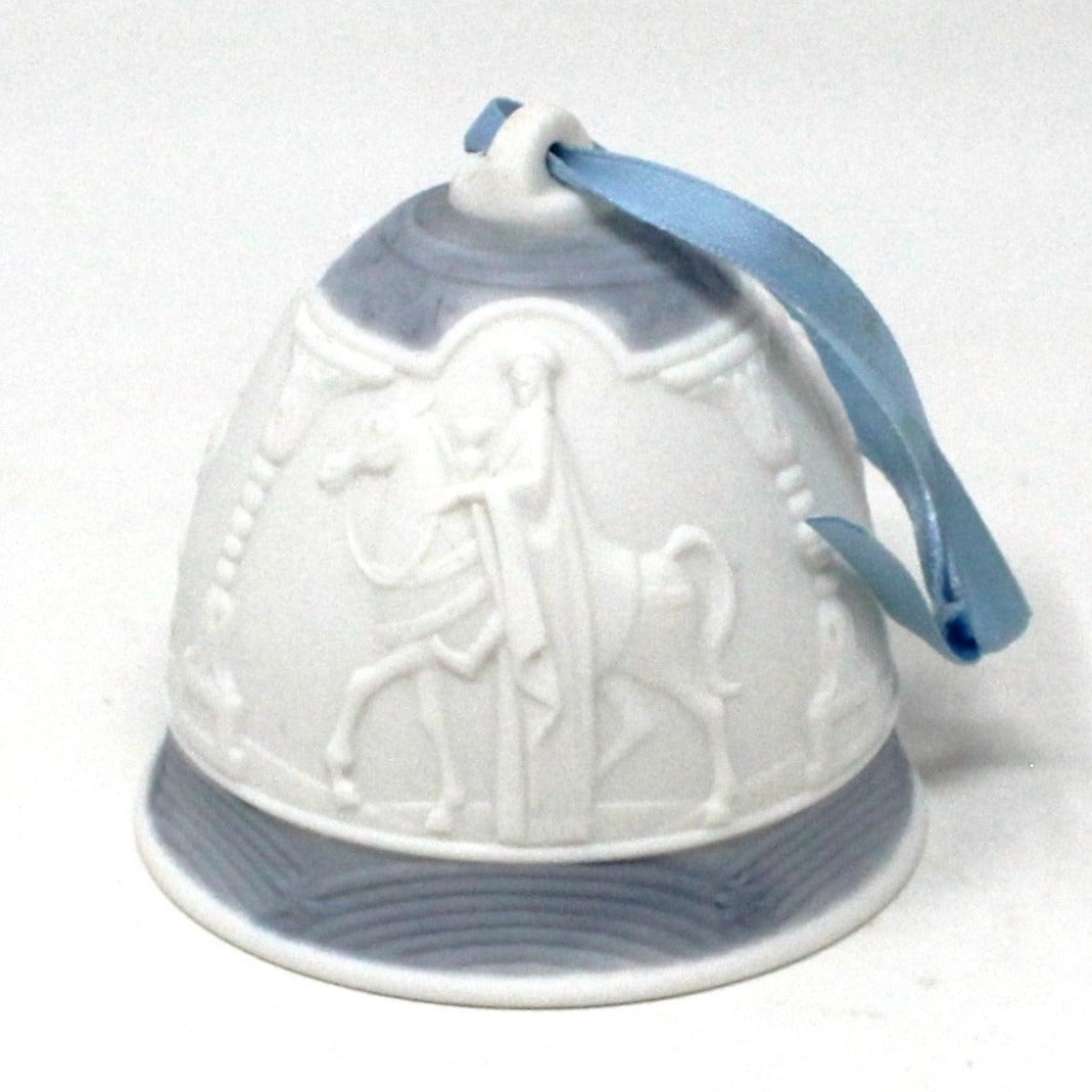 Ornaments, Lladro, Annual Christmas Bell, Blue 1990, Porcelain, Vintage, SOLD