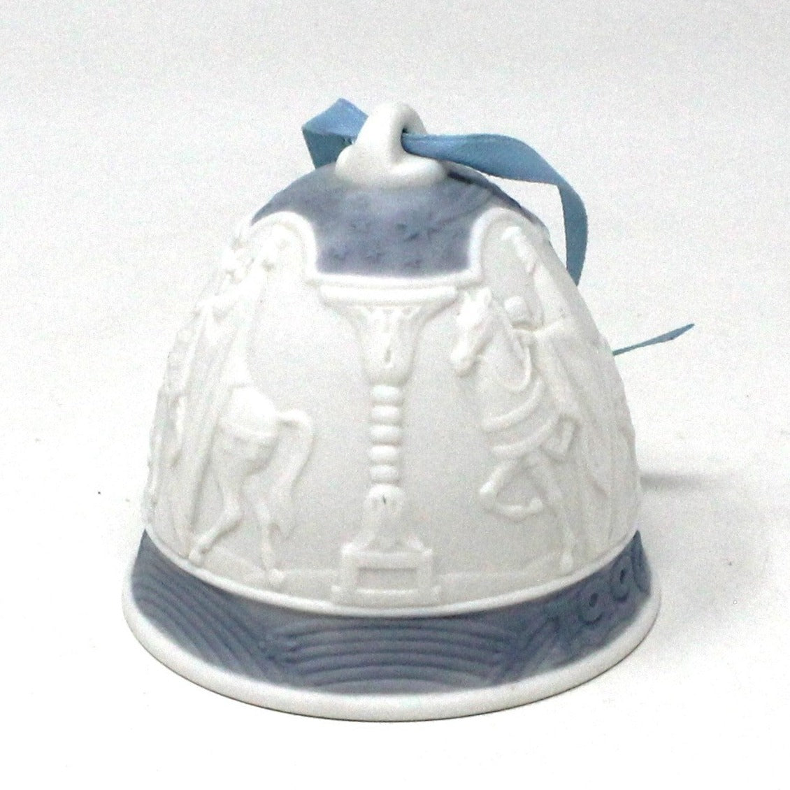 Ornaments, Lladro, Annual Christmas Bell, Blue 1990, Porcelain, Vintage, SOLD