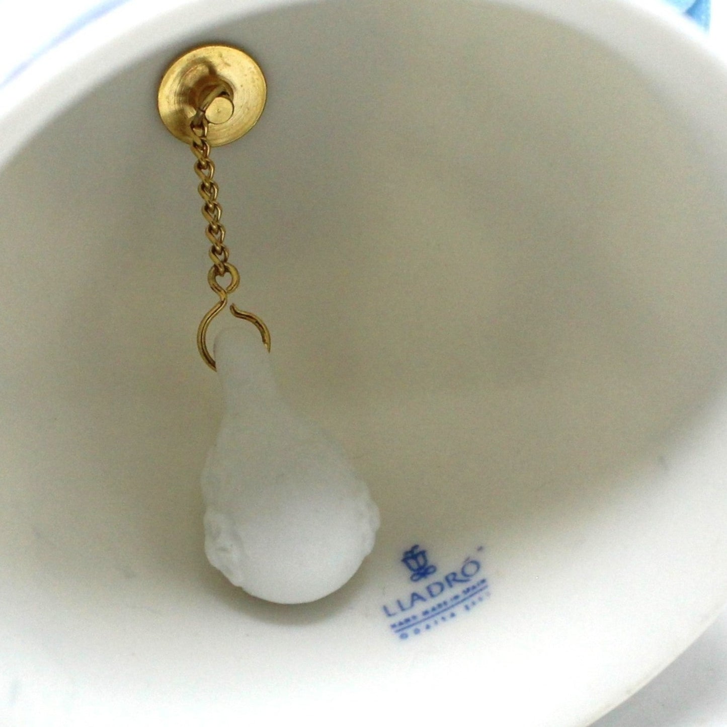 Ornaments, Lladro, Annual Christmas Bell, Blue 1990, Porcelain, Vintage, SOLD