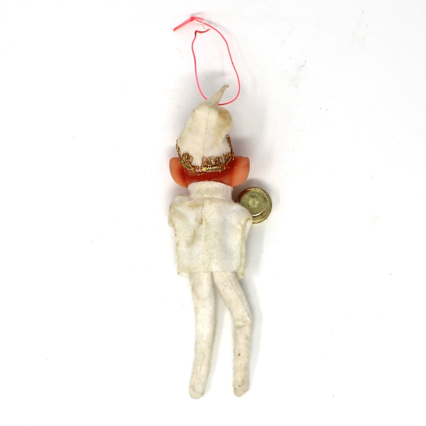Ornaments, Pixie Elf Doll, Mid Century Christmas, Felt, Sold Separately: Red / Green / White, Pointy Nose, Vintage