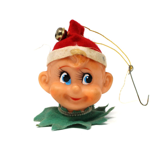 Ornaments, Pixie Elf Christmas Light Cover, Mid Century Collectible, Green OR Red Sold Separately, Vintage