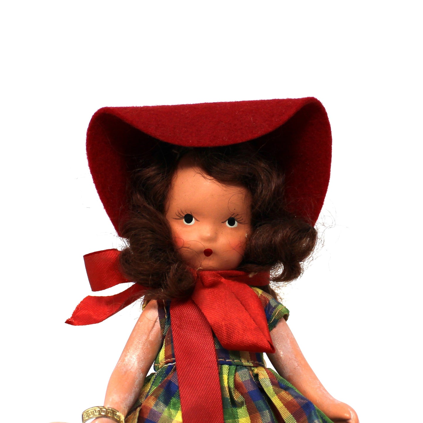 Dolls, Nancy Ann Storybook, Little Joan #111 in Original Box, Plaid Dress, Vintage