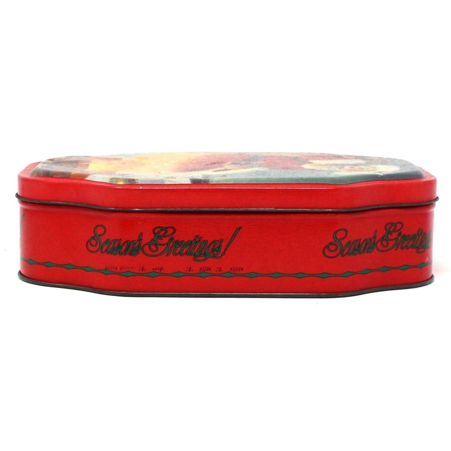 Tins, Gift Tin / Cookie Tin, Season's Greetings Santa Claus by Tom Browning, Olive Can Co, Vintage, SOLD