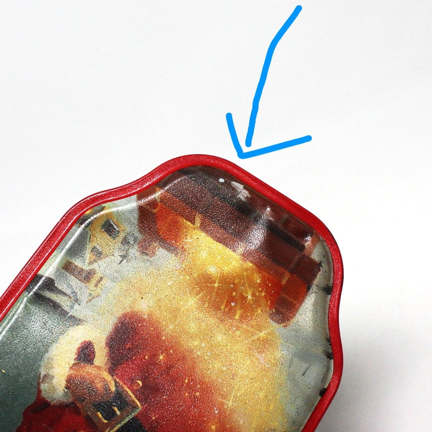 Tins, Gift Tin / Cookie Tin, Season's Greetings Santa Claus by Tom Browning, Olive Can Co, Vintage, SOLD