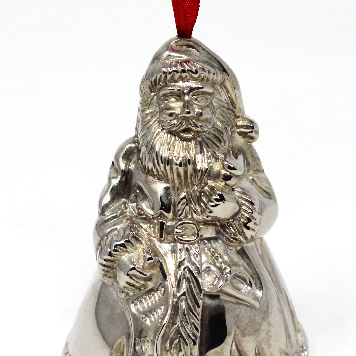 Ornaments, Godinger, Silverplate Bell, Santa Claus Christmas Bell, Vintage