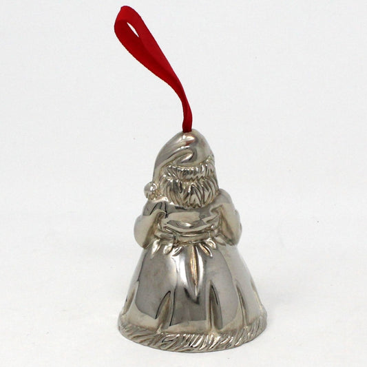 Ornaments, Godinger, Silverplate Bell, Santa Claus Christmas Bell, Vintage