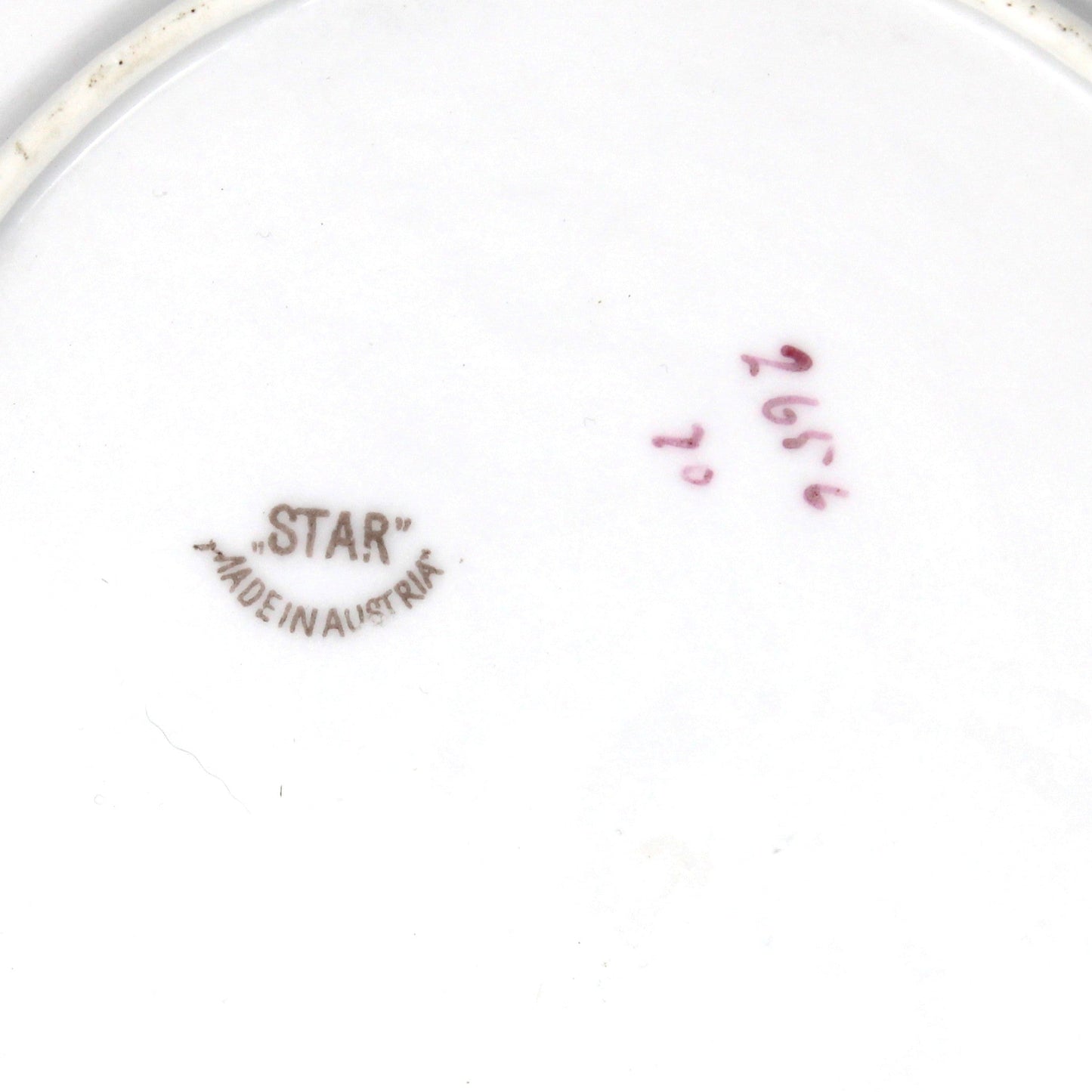 Decorative Plate, STAR Austria, Pink Roses with Turquoise, Teal Blue and Aqua, Art Nouveau, Antique