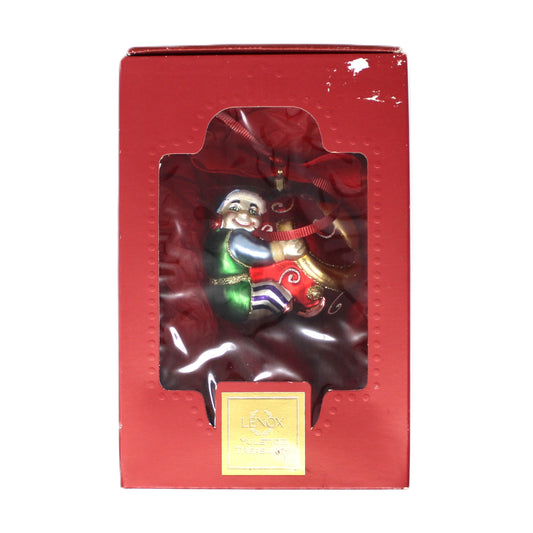 Ornaments, Lenox, Elf with Bow, Blown Glass, Santa's Family Tree Collection, Poland 2001