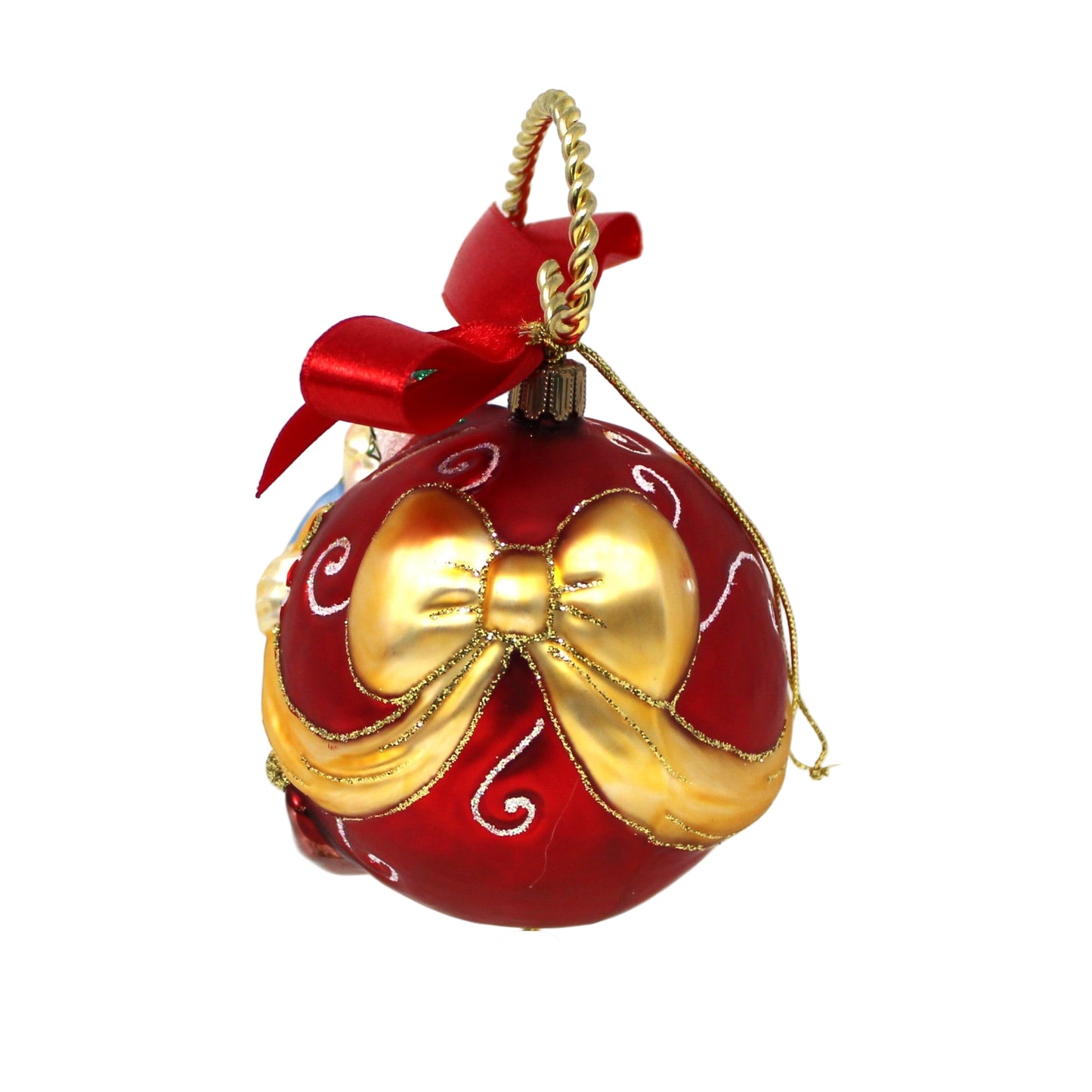 Ornaments, Lenox, Elf with Bow, Blown Glass, Santa's Family Tree Collection, Poland 2001