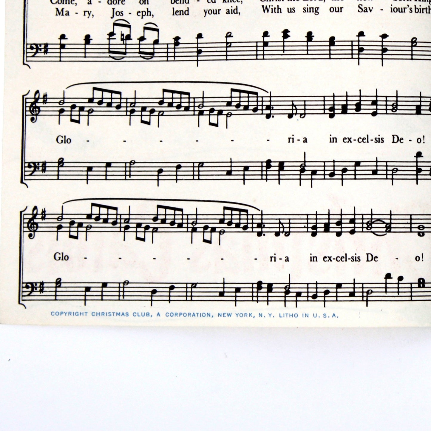 Songbook / Lead Sheet, Christmas Carols, Savings Club, Large Santa Face, Vintage Promotional Item