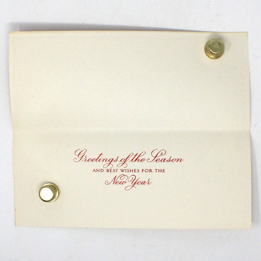 Greeting Card / Christmas Card, Red & Gold Greetings, Gilded, Unused with Envelope, Original Design by Brook, Vintage