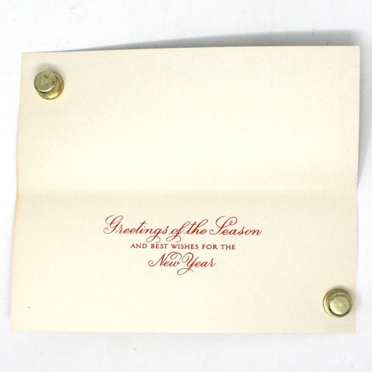 Greeting Card / Christmas Card, Victorian Ice Skaters by Water Mill, Unused with Envelope, Original Design by Brook, Vintage