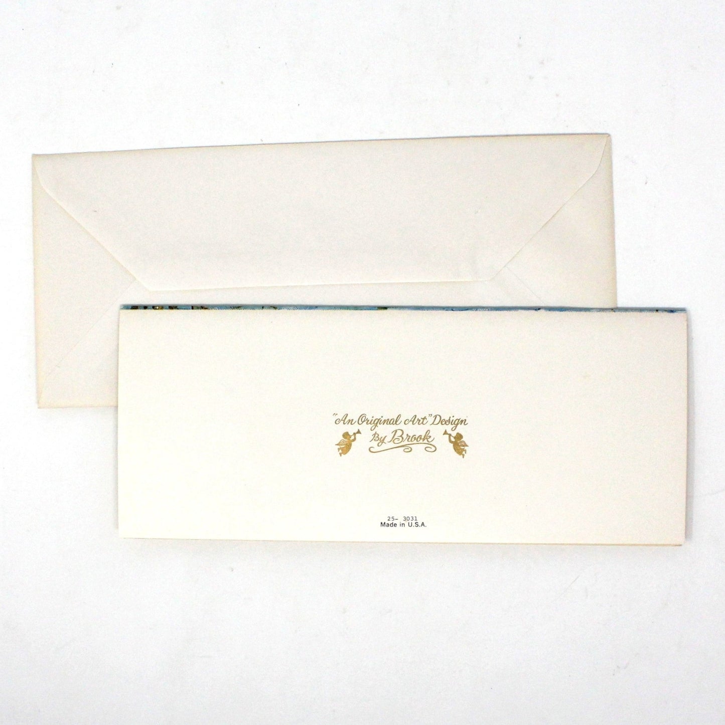 Greeting Card / Christmas Card, Victorian Ice Skaters by Water Mill, Unused with Envelope, Original Design by Brook, Vintage