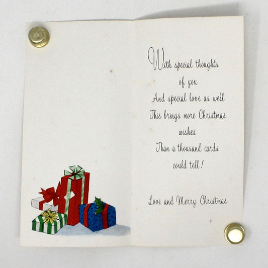 Greeting Card / Christmas Card, Sister, At Christmas, Embossed & Gilded, Unused with Envelope, Original Stanley, Vintage