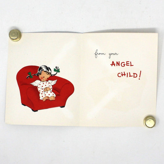 Greeting Card / Christmas Card, Mother, Heavenly Christmas, Unused with Envelope, Original Volland, Vintage